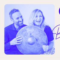 Picture of smiling performers in blue colours