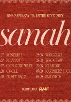 Concert poster with information about concert tour.