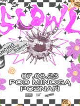 Concert poster with the band's name and information about the event.