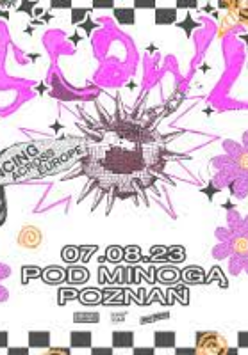 Concert poster with the band's name and information about the event.