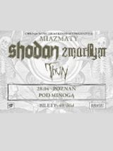 Concert poster in grey colours with information about the event.