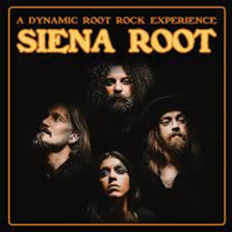 Photo of four faces on black background and the name of the band.