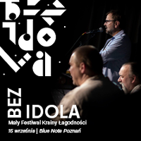 Concert poster with information about the event and photo of the band.