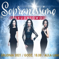Conert poster: picture of three singers in black dresses and information about the event.