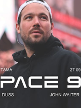 Concert poster: information about the evet and photo of a young man.