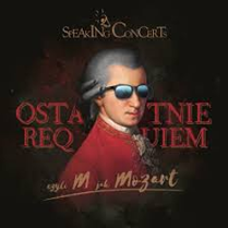 Concert poster with a picture of W.A. Mozart in sunglasses and the title of the event.