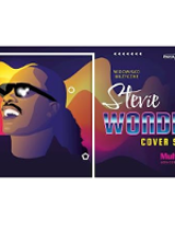Concert poster with drawing of Stevie Wonder and information about the event.