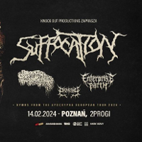 Concert poster: band names and information about the event on black background.