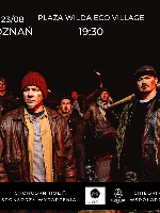 Concert poster: photo of the band and information about the event.