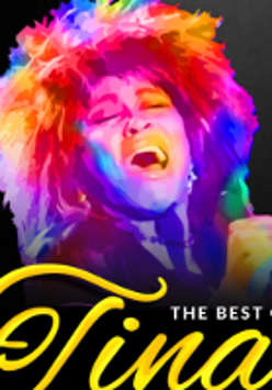 Colourful picture of Tina Turner's face.