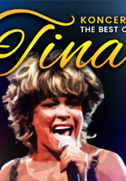 Photo of Tina Turner and the concert title.