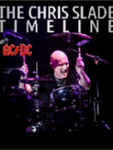 Photo of a man playing drums and the title of the concert tour.