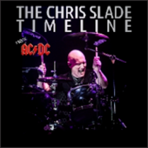 Photo of a man playing drums and the title of the concert tour.