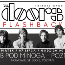 Concert poster: black and white photo of the band and information about the event.