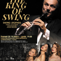 Concert poster: man playing the clarinet and information about the concert.