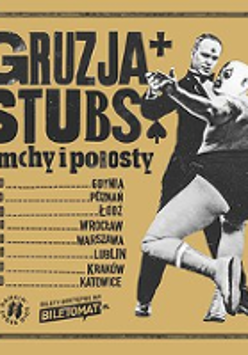 Concert poster: photo of a dancing pair and information about the concert tour.