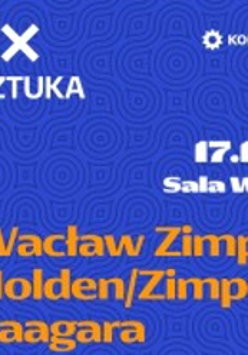 Concert poster with information about the event, dark blue background.