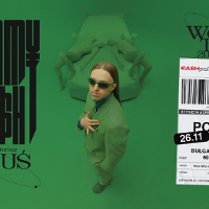 Concert poster - photo of the artist and information about the tour.