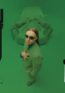 Concert poster - photo of the artist and information about the tour.