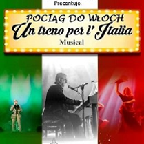 Concert poster in red, white and green colours with photos of performers.
