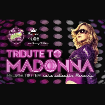 Concert poster - photo of the artist and the title of the event on black and violet background.