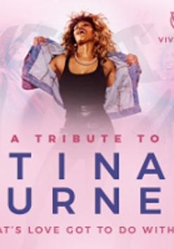 Concert poster: photo of Tina Turner and the title of the event.