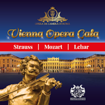 Concert poster with golden monument of a man playing the violin.