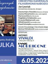 Concert poster with information about the event and a photo of Konstanty Andrzej Kulka