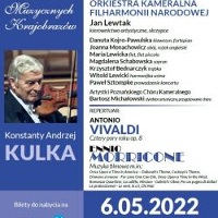 Concert poster with information about the event and a photo of Konstanty Andrzej Kulka