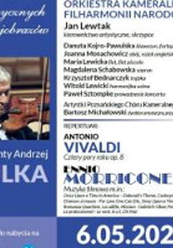 Concert poster with information about the event and a photo of Konstanty Andrzej Kulka