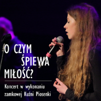 Concert poster: information about the event and photo of a singing young woman.