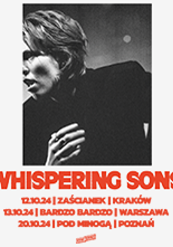 Concert poster with black and white photo of a person and information about the event.