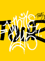 Concert poster in yellow, white and black colours.