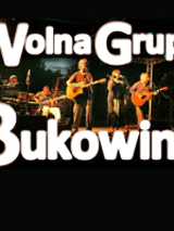 Photo of the band and the name of the band on the black background.