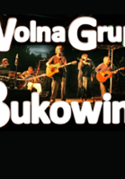 Photo of the band and the name of the band on the black background.