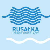 Graphic image in blue colours: the title of the festival and lines symbolizing waves.