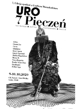 Black and white poster of the event with names of performers, dates and other details. The poster presents a man wearing ethnic clothes