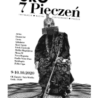 Black and white poster of the event with names of performers, dates and other details. The poster presents a man wearing ethnic clothes