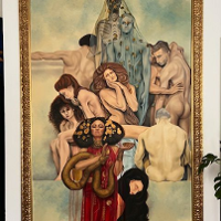 Graphics promoting the exhibition