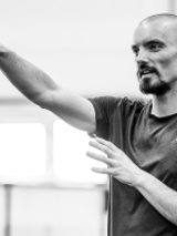 Black and white photo of Maciej Kuźmiński