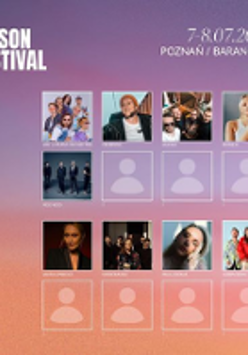 Festival poster with small photos of the performers and information about the event.