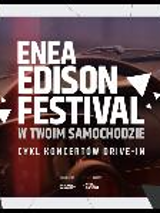 Poster of Enea Edison Festival. White letters on the dark background.