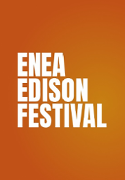 POster: name of the Festival on an orange background.
