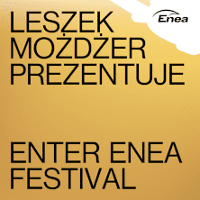Festival poster - title of the festival on golden background.