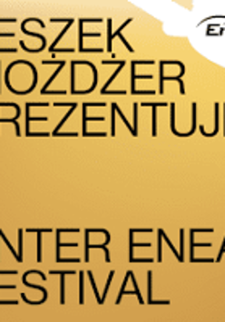 Festival poster - title of the festival on golden background.