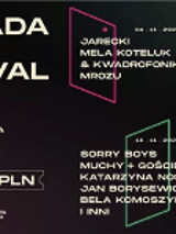 Part of festival poster - information about concerts on black backgroound