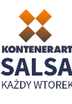 Dark captions with information about the event and kontenerArt's logo on white background