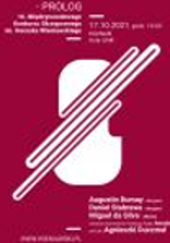 Graphics showing a violin on a maroon background. White inscriptions with information about the concert.