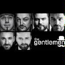 Black and white photo of six men's faces and the inscription "The gentlemen"