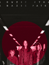 Event poster/ album cover - picture of 3 teenagers in an underground garage